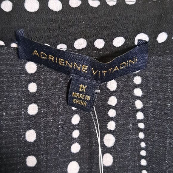 Adrienne Vittadini Striped Tie-Front Blouse Top 1X - Picture 6 of 10